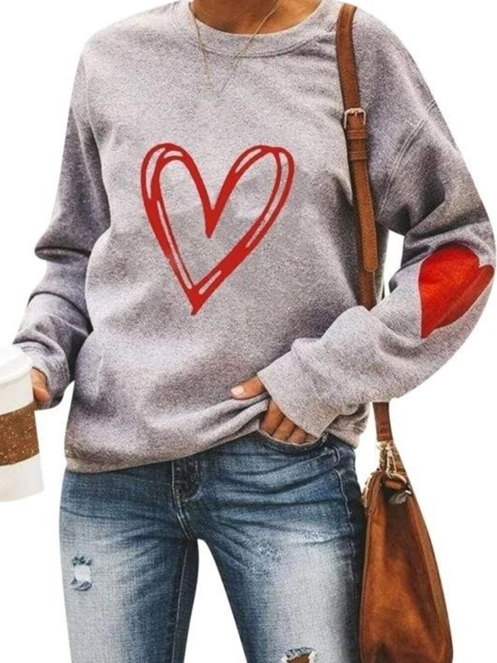 Loose Fit Sweatshirt Print Long Sleeve Pullover